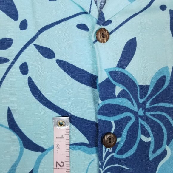 Hilo Hattie Hawaiian Short Sleeve Shirt Blue Sz Medium - Picture 8 of 9